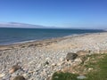 Irish sea view from Dinas Dinlle beach near Carnarfon Royalty Free Stock Photo