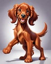 Irish Setter puppy dog cartoon character