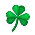 Irish shamrock icon in flat style design. Three leaf clover symbol of Ireland. Vector icon illustration. Royalty Free Stock Photo