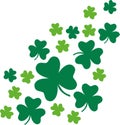 Irish shamrock leaves for St. Patrick`s Day background