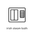 Irish steam bath icon. Trendy modern flat linear vector Irish st