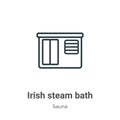 Irish steam bath outline vector icon. Thin line black irish steam bath icon, flat vector simple element illustration from editable