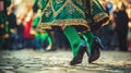An Irish stepdance performance on a poster for St. Patricks Day. Royalty Free Stock Photo