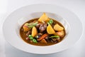 Irish Stew or Guinness Stew made in a crockpot or slow cooker. Royalty Free Stock Photo