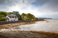 Irish Tatched Country Cottage Pub On The Seaside Royalty Free Stock Photo