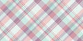 Irish vector plaid seamless, diwali texture textile tartan. Fashionable background check fabric pattern in white and pastel colors