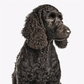 Irish Water Spaniel breed dog isolated on a clean white background Royalty Free Stock Photo