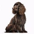 Irish Water Spaniel breed dog isolated on a clean white background Royalty Free Stock Photo