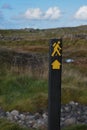 Irish waymarker on hiking trail