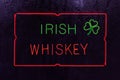 Irish Whiskey Neon Sign Royalty Free Stock Photo