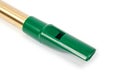 The Irish whistle is a longitudinal flute with a whistle device and six playing holes
