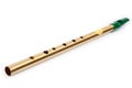 The Irish whistle is a longitudinal flute with a whistle device and six playing holes