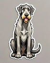 irish wolfhound dog sticker decal sitting portrait