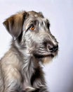 Irish Wolfhound puppy dog portrait