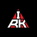 IRK triangle letter logo design with triangle shape. IRK triangle logo design monogram. IRK triangle vector logo template with red Royalty Free Stock Photo