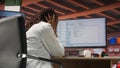 Irked software developer frustrated while coding, struggling to do optimizations Royalty Free Stock Photo