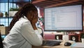 Irked software developer frustrated while coding, struggling to do optimizations Royalty Free Stock Photo