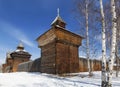 Irkutsk architectural and ethnographic Museum `Taltsy`. .The Spasskaya Saviour tower iof Ilimsk stockaded town, 1667, the selo