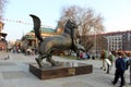 Irkutsk, genre sculpture Babr Royalty Free Stock Photo