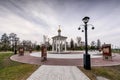 IRKUTSK, RUSSIA - APRIL 27, 2020: Chapel in honor of the Second Coming of Christ in cloudy spring day