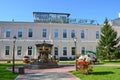 Irkutsk, Russia, August, 29, 2017.Fountain `Swan song` before a Dental centre on Lenin street in Irkutsk in the summer Royalty Free Stock Photo