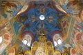 Irkutsk, Russia - July 31, 2021 Dome of the vault of a large temple inside. Editorial