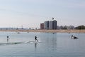Irkutsk, Russia - July 26, Water skiing on city beach