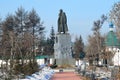 Irkutsk, Russia, March, 09, 2017. The monument to Alexander Vasilyevich Kolchak in Irkutsk in early spring