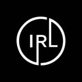 IRL letter logo design on black background. IRL creative initials letter logo concept. IRL letter design Royalty Free Stock Photo