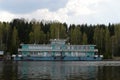 Berth-dock `Irma` on the Sheksna River. Vologda Region Royalty Free Stock Photo