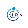 IRN letter technology logo design on white background. IRN creative initials letter IT logo concept. IRN letter design Royalty Free Stock Photo