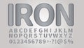 IRON style font design, alphabet letters and numbers, AI CS6.