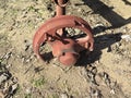 A iron abandoned wheel Royalty Free Stock Photo