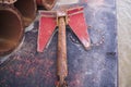 iron Anchor hook on the ship\'s steel metal floor