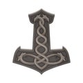 Iron Anchor with Scandinavian Ornament as Norway Attribute Vector Illustration