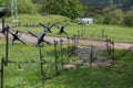 Iron Antitank fence at the battlefield