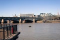 The Iron Arches of Blackfriars Railway Bridge Crossing the River