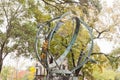 Iron Armillary Sphere art Troup Square Savannah GA Royalty Free Stock Photo
