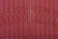 Iron background from a steel forged pattern on a red metal fence Royalty Free Stock Photo