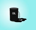 Iron barrel of oil. Vector illustration