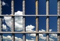 Iron bars on a blue sky Royalty Free Stock Photo