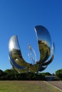 Iron big flower sculpture with solar energy in Buenos Aires park, December 30, 2017, Argentina