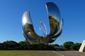 Iron big flower with solar energy in the park from Buenos Aires Royalty Free Stock Photo