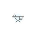 Iron board line icon. Ironing clothes housework