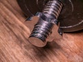 Iron bolt with thread and twisted nut