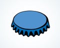 Iron bottle cap. Vector drawing Royalty Free Stock Photo