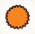 Iron bottle cap. Vector drawing Royalty Free Stock Photo