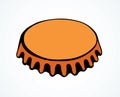 Iron bottle cap. Vector drawing Royalty Free Stock Photo