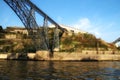 Iron bridge called Maria Pia over the waters of the Douro river