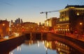 Iron bridge at Drainage canal in Moscow